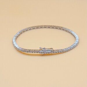 Iced Jewelry Skinny Tennis Bracelet, Cubic Zirconia, 14k Silver or Gold Plated